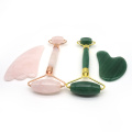 face facial care lifting rose quartz pink green stone jade roller & gua sha with box